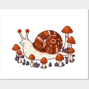 Snail Mushrooms Posters and Art